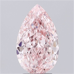 Picture of Lab Grown Diamond 3.12 Carats, Pear with  Cut, Fancy Vivid Pink Color, VS1 Clarity and Certified by IGI