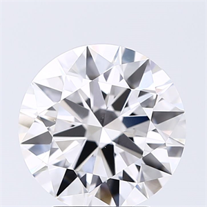 Picture of Lab Grown Diamond 2.72 Carats, Round with Excellent Cut, D Color, VVS2 Clarity and Certified by GIA