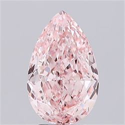 Picture of Lab Grown Diamond 4.18 Carats, Pear with  Cut, Fancy Vivid Pink Color, VS1 Clarity and Certified by IGI