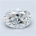 Natural Diamond 3.50 Carats, Oval with  Cut, F Color, SI1 Clarity and Certified by GIA