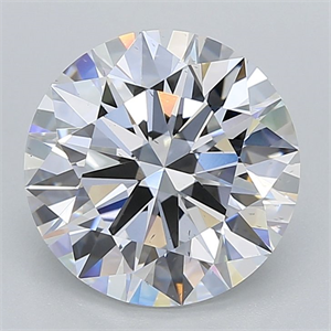 Picture of Lab Grown Diamond 3.00 Carats, Round with Ideal Cut, D Color, VS2 Clarity and Certified by IGI