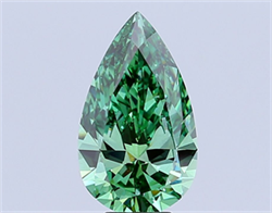 Picture of Lab Grown Diamond 6.52 Carats, Pear with  Cut, Fancy Vivid Green Color, VS1 Clarity and Certified by IGI