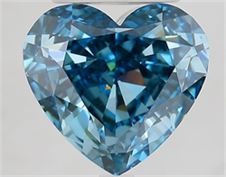 Picture of Lab Grown Diamond 5.45 Carats, Heart with  Cut, Fancy Vivid Blue Color, VVS2 Clarity and Certified by IGI