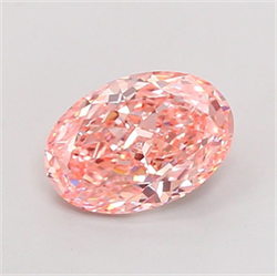 Picture of Lab Grown Diamond 2.61 Carats, Oval with  Cut, Fancy Vivid Pink Color, VVS2 Clarity and Certified by IGI