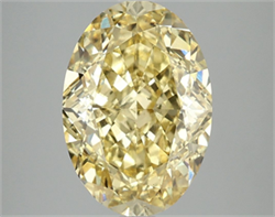 Picture of Lab Grown Diamond 5.04 Carats, Oval with  Cut, Fancy Vivid Yellow Color, VS2 Clarity and Certified by IGI