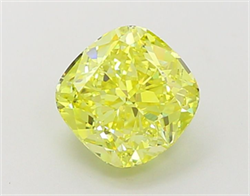 Picture of Lab Grown Diamond 2.03 Carats, CUSHION MODIFIED with  Cut, Fancy Vivid Yellow Color, VS1 Clarity and Certified by IGI