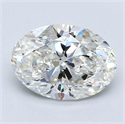 Natural Diamond 1.30 Carats, Oval with  Cut, H Color, VVS2 Clarity and Certified by GIA