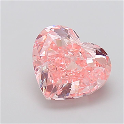 Picture of Lab Grown Diamond 4.00 Carats, Heart with  Cut, Fancy Vivid Pink Color, VS1 Clarity and Certified by IGI