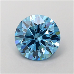 Picture of Lab Grown Diamond 1.37 Carats, Round with Ideal Cut, Fancy Vivid Blue Color, VVS2 Clarity and Certified by IGI