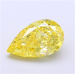 Picture of Lab Grown Diamond 1.53 Carats, Pear with  Cut, Fancy Vivid Yellow Color, VS1 Clarity and Certified by IGI