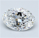 Natural Diamond 2.01 Carats, Oval with  Cut, E Color, VS2 Clarity and Certified by GIA
