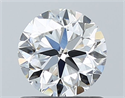 Natural Diamond 0.90 Carats, Round with Very Good Cut, D Color, VS2 Clarity and Certified by GIA
