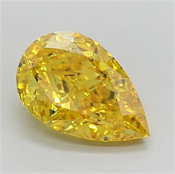 Picture of Lab Grown Diamond 2.05 Carats, Pear with  Cut, Fancy Vivid Yellow Color, VS1 Clarity and Certified by IGI