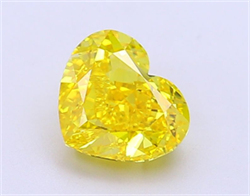 Picture of Lab Grown Diamond 1.99 Carats, Heart with  Cut, Fancy Vivid Yellow Color, VVS2 Clarity and Certified by IGI