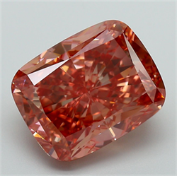 Picture of Lab Grown Diamond 7.38 Carats, CUSHION MODIFIED with  Cut, Fancy Vivid Pink Color, VVS2 Clarity and Certified by IGI