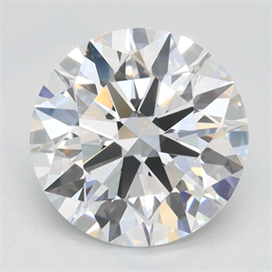 Picture of Lab Grown Diamond 2.08 Carats, Round with Ideal Cut, D Color, IF Clarity and Certified by IGI