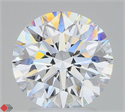 Lab Grown Diamond 3.20 Carats, Round with Ideal Cut, D Color, VVS1 Clarity and Certified by IGI