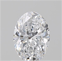 Natural Diamond 0.70 Carats, Oval with  Cut, D Color, VS2 Clarity and Certified by GIA