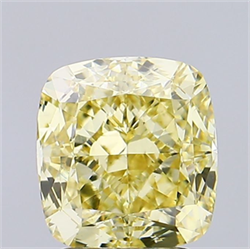 Picture of Lab Grown Diamond 2.80 Carats, CUSHION MODIFIED with  Cut, Fancy Intense Yellow Color, VS1 Clarity and Certified by IGI