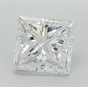 Picture of Natural Diamond 1.70 Carats, Princess with  Cut, D Color, SI1 Clarity and Certified by GIA