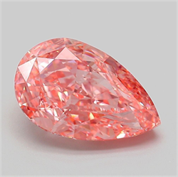 Picture of Lab Grown Diamond 3.51 Carats, Pear with  Cut, Fancy Vivid Pink Color, VS1 Clarity and Certified by IGI