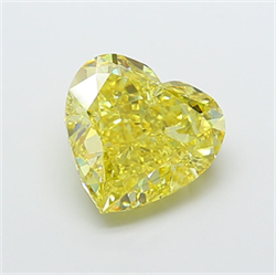 Picture of Lab Grown Diamond 7.00 Carats, Heart with  Cut, Fancy Vivid Yellow Color, VS1 Clarity and Certified by IGI