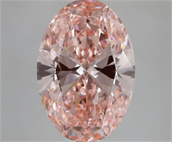Picture of Lab Grown Diamond 5.01 Carats, Oval with  Cut, Fancy Vivid Pink Color, VS1 Clarity and Certified by IGI
