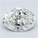 Natural Diamond 3.51 Carats, Oval with  Cut, G Color, SI1 Clarity and Certified by GIA