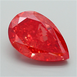 Picture of Lab Grown Diamond 4.18 Carats, Pear with  Cut, Fancy Vivid Pink Color, VS1 Clarity and Certified by IGI