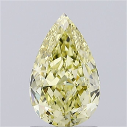 Picture of Lab Grown Diamond 1.52 Carats, Pear with  Cut, Fancy Intense Yellow Color, VVS2 Clarity and Certified by IGI