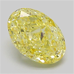 Picture of Lab Grown Diamond 1.61 Carats, Oval with  Cut, Fancy Intense Yellow Color, VVS2 Clarity and Certified by IGI