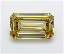 Picture of Lab Grown Diamond 18.85 Carats, Emerald with  Cut, Fancy Intense Yellow Color, VS2 Clarity and Certified by IGI