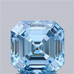 Picture of Lab Grown Diamond 1.63 Carats, Asscher with  Cut, Fancy Vivid Blue Color, VVS2 Clarity and Certified by IGI