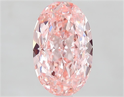 Picture of Lab Grown Diamond 3.09 Carats, Oval with  Cut, Fancy Vivid Pink Color, VVS2 Clarity and Certified by IGI