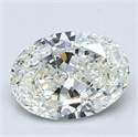 Natural Diamond 1.30 Carats, Oval with  Cut, H Color, VS1 Clarity and Certified by GIA