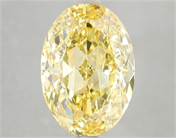 Picture of Lab Grown Diamond 5.01 Carats, Oval with  Cut, Fancy Vivid Yellow Color, VS2 Clarity and Certified by IGI