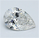Natural Diamond 1.00 Carats, Pear with  Cut, H Color, I1 Clarity and Certified by GIA