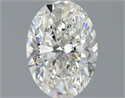Natural Diamond 0.75 Carats, Oval with  Cut, H Color, SI1 Clarity and Certified by GIA