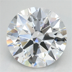 Picture of Lab Grown Diamond 2.59 Carats, Round with Excellent Cut, D Color, IF Clarity and Certified by GIA
