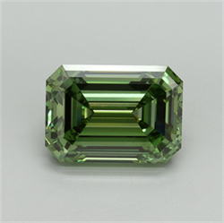 Picture of Lab Grown Diamond 5.01 Carats, Emerald with  Cut, Fancy Vivid Green Color, VS1 Clarity and Certified by IGI