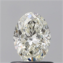 Natural Diamond 0.60 Carats, Oval with  Cut, J Color, VS2 Clarity and Certified by GIA