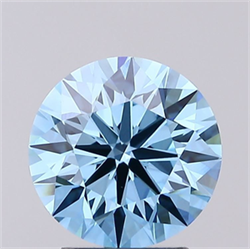 Picture of Lab Grown Diamond 2.55 Carats, Round with Ideal Cut, Fancy Vivid Blue Color, VS1 Clarity and Certified by IGI