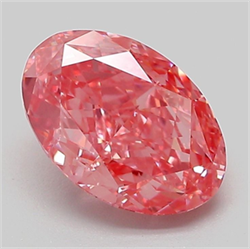Picture of Lab Grown Diamond 2.10 Carats, Oval with  Cut, Fancy Vivid Pink Color, VS1 Clarity and Certified by IGI