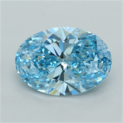 Picture of Lab Grown Diamond 1.92 Carats, Oval with  Cut, Fancy Vivid Blue Color, VVS2 Clarity and Certified by IGI