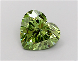 Picture of Lab Grown Diamond 2.09 Carats, Heart with  Cut, Fancy Vivid Green Color, VS1 Clarity and Certified by IGI