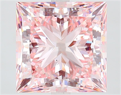 Picture of Lab Grown Diamond 7.00 Carats, Princess with  Cut, Fancy Intense Pink Color, VS1 Clarity and Certified by IGI