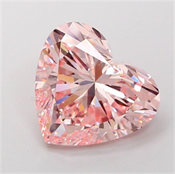 Picture of Lab Grown Diamond 6.02 Carats, Heart with  Cut, Fancy Intense Pink Color, VVS2 Clarity and Certified by IGI