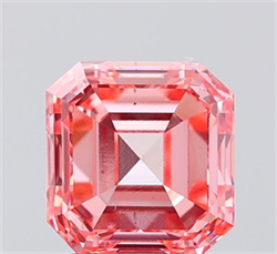 Picture of Lab Grown Diamond 2.71 Carats, Asscher with  Cut, Fancy Vivid Pink Color, VS2 Clarity and Certified by IGI