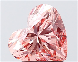 Picture of Lab Grown Diamond 2.00 Carats, Heart with  Cut, Fancy Vivid Pink Color, VS1 Clarity and Certified by IGI