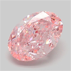 Picture of Lab Grown Diamond 2.06 Carats, Oval with  Cut, Fancy Vivid Pink Color, VVS2 Clarity and Certified by IGI